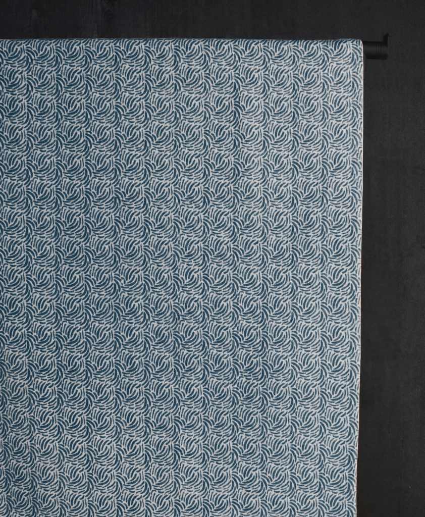 Malena Blue Stone - Blue patterned fabric