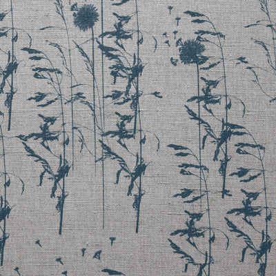 Breeze Blue Stone - Curtain fabric with Blue botanical pattern