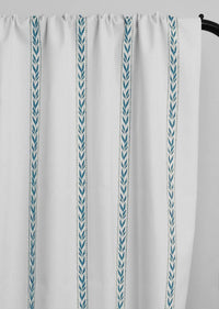 Helena Blue Stone - curtain fabric with Blue striped print