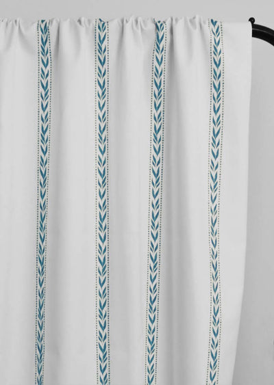 Helena Blue Stone - curtain fabric with Blue striped print