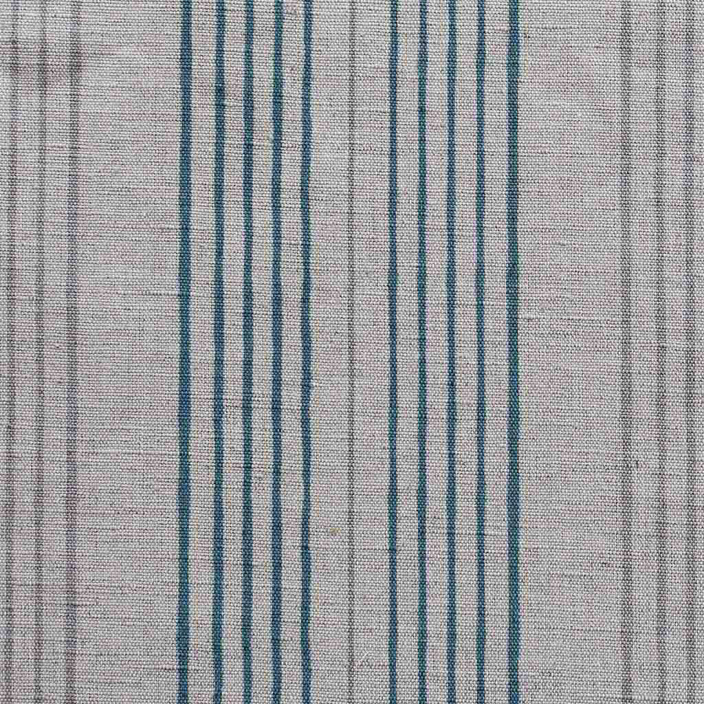 Blue Striped Linen Fabric - Else Blue Stone - Natural base fabric