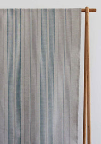 Blue Striped Linen Fabric - Else Blue Stone - Natural base fabric