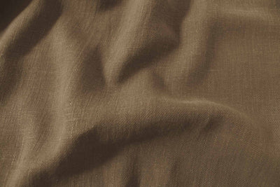 Bronze Brown Linen Cotton fabric. Very soft - close-up. Enni Bronze by Ada & Ina