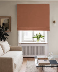 Brown 100% Linen Roman Blind with Blackout lining. Bea Terracotta by Ada & Ina Fabrics