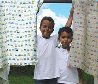 Boys they do like their trains - Bruno Yellow-WHT on left, Bruno Navy (on Natural) on right