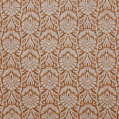 Krista Burnt Orange - Curtain fabric with abstract Orange floral pattern