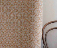 Krista Burnt Orange - Curtain fabric with abstract Orange floral pattern