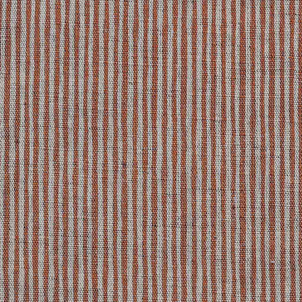 Laila Terracotta - Curtain fabric with Orange stripes