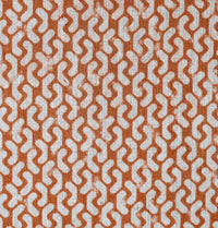 Arina Burnt Orange - Natural curtain fabric, Orange abstract print