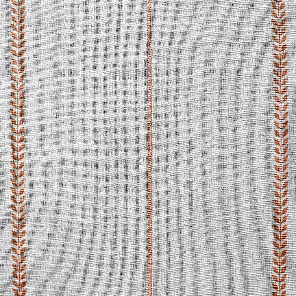 Berit-NAT Terracotta - curtain fabric with Orange striped print