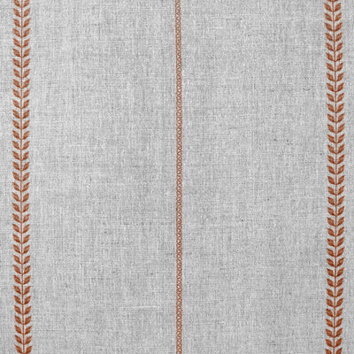 Berit-NAT Terracotta - curtain fabric with Orange striped print