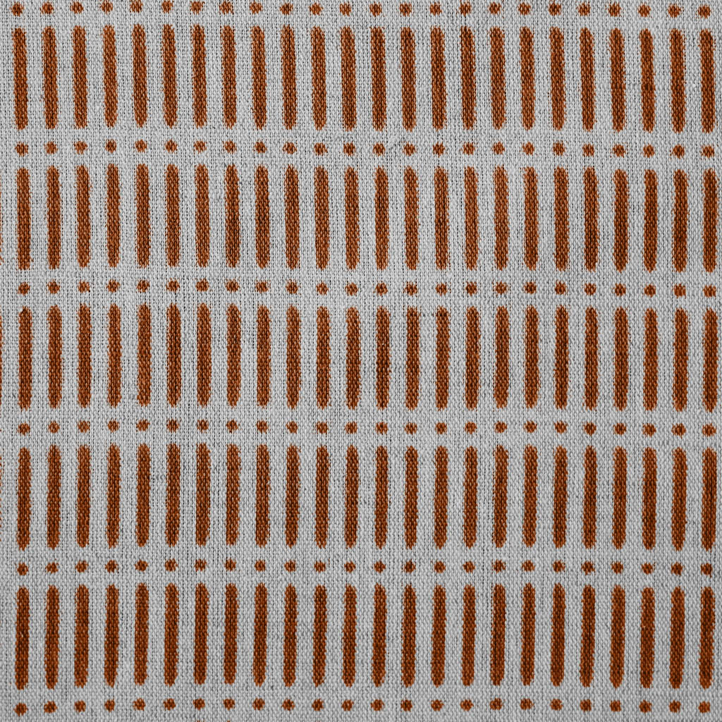 Egenia Terracotta - Natural curtain fabric, Orange abstract print