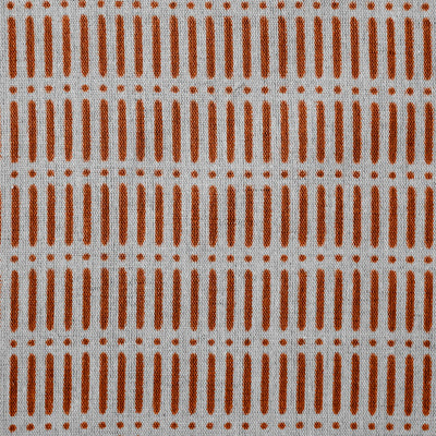 Egenia Terracotta - Natural curtain fabric, Orange abstract print