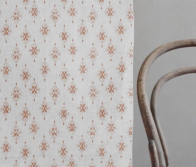 Iiris Burnt Orange - Curtain fabric with Orange abstract print
