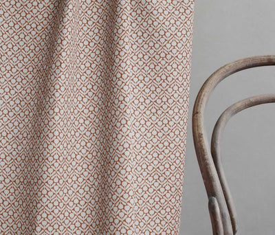 Nessa Burnt Orange - Curtain fabric with Orange abstract print