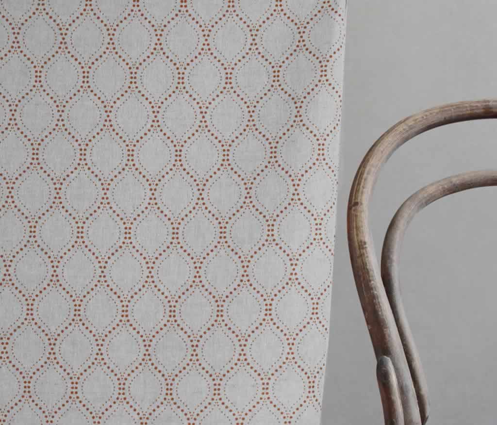 Sara-NAT Burnt Orange - Curtain fabric with Orange abstract print