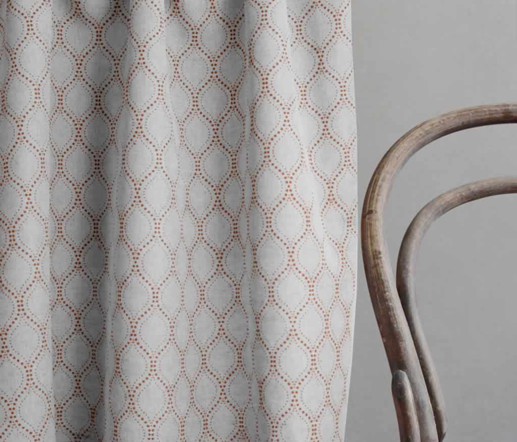 Sara-NAT Burnt Orange - Curtain fabric with Orange abstract print