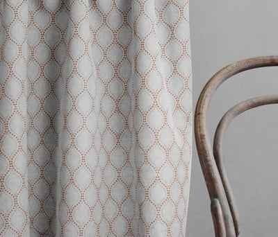 Sara-NAT Burnt Orange - Curtain fabric with Orange abstract print