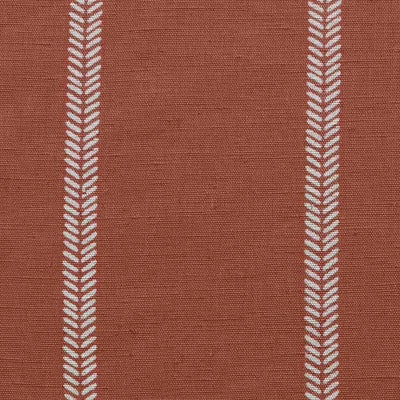 Rana Burnt Orange - Orange curtain fabric with hand drawn stripes