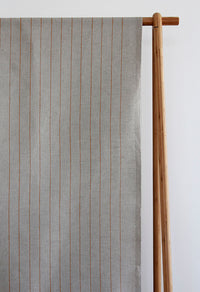 Solveig Terracotta - Curtain fabric with Orange stripes