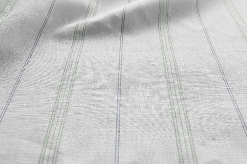 Elise Meadow-WHT - vertical two tone striped fabric.