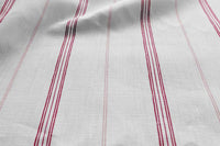 Elise Red-WHT - Dusty Pink and Dream Red - vertical two tone striped fabric 
