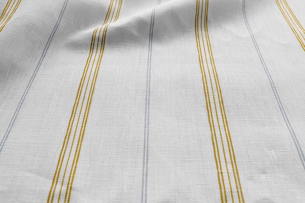 Elise Dijon-WHT - vertical two tone striped fabric.