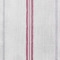 Elise Dream Red-WHT - vertical two tone striped fabric.