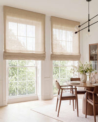 Chalk Linen Roman blinds. Made of 280 cm wide soft 100% Linen fabric Vilgot Chalk by Ada & Ina