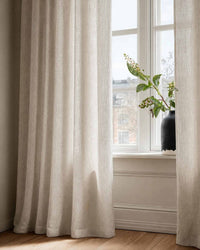 Chalk coloured Linen Curtains with cotton lining. Made of soft Linen Cotton -  Lupe Chalk