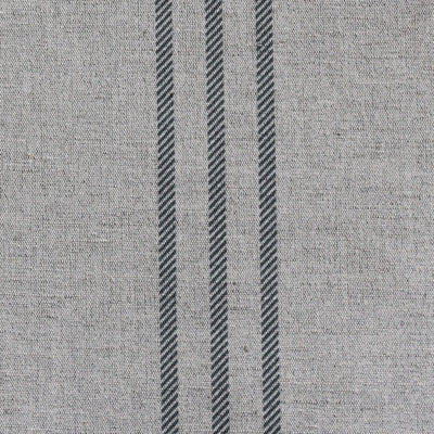 Telma Charcoal - Curtain fabric with Dark Grey stripes