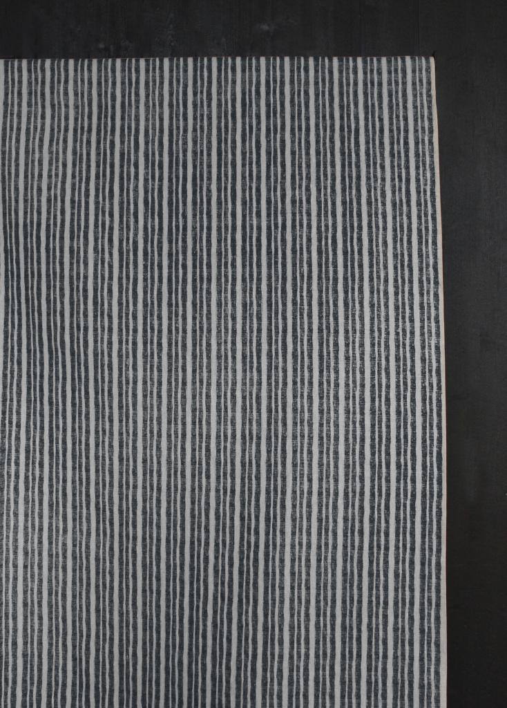 Lydia Charcoal - Grey striped fabric