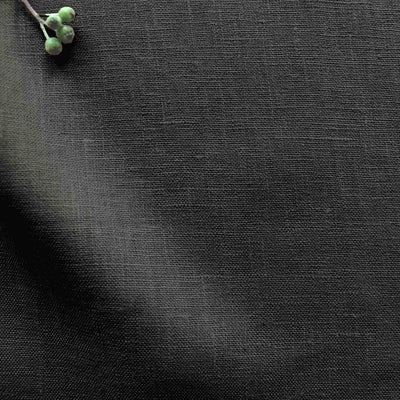Black Linen Fabric by the metre. 100% Linen - Charlotte Noir