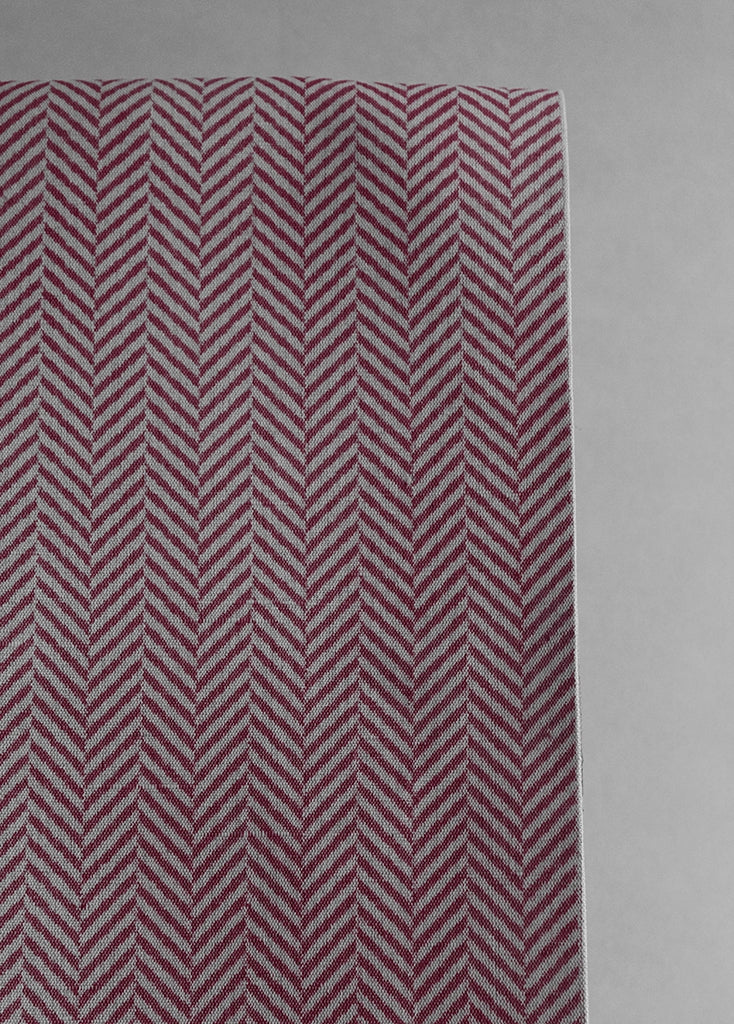Hugo Cherry Curtain fabric, abstract red herringbone pattern
