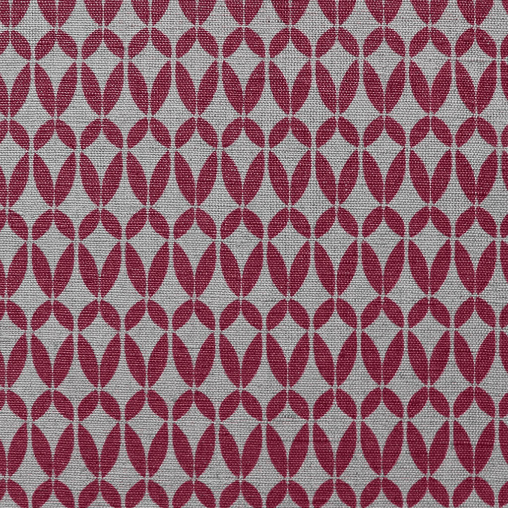 Siruna Cherry - Natural curtain fabric, Red contemporary print