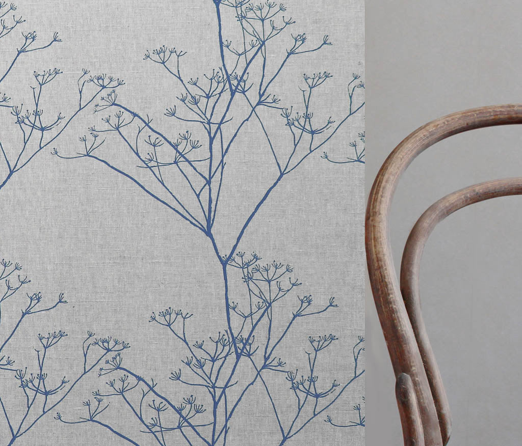 Chervil Denim, Natural fabric with Blue print