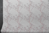 Chervil Dusty Pink, Natural fabric with Pink print, repeat