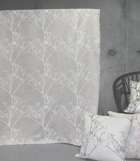Chervil White - White Chervil pattern on Natural coloured fabric