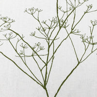 Cicely Moss - White linen, Green botanical print