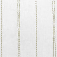 Inga Clay - White fabric with Grey decorative stripes, 100% Linen