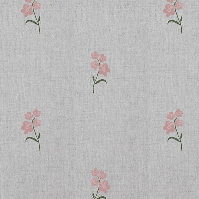 Cree Pink - Floral Pink print on Linen Cotton fabric