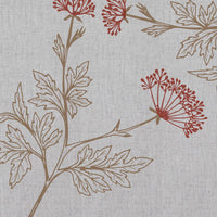 Emmy Crimson Red - Natural fabric with botanical Red and Brown print