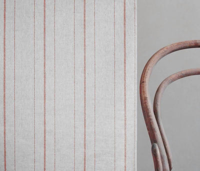 Inari Crimson Red - Curtain fabric with Red striped print