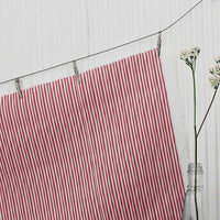 Maisa Crimson Red - Linen curtain fabric, Red stripes