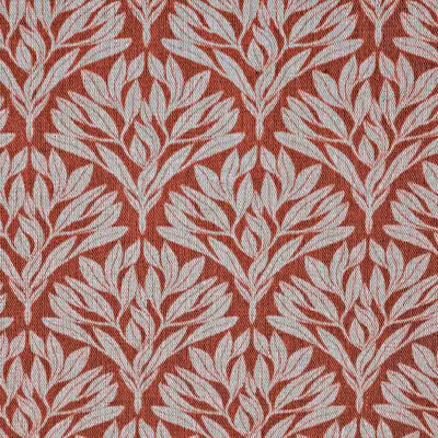 Birna Crimson Red - Curtain fabric with Red botanical print