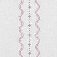 Daphne Peony-WHT - White fabric with Pale Pink Print. Abstract Print, Linen Mix