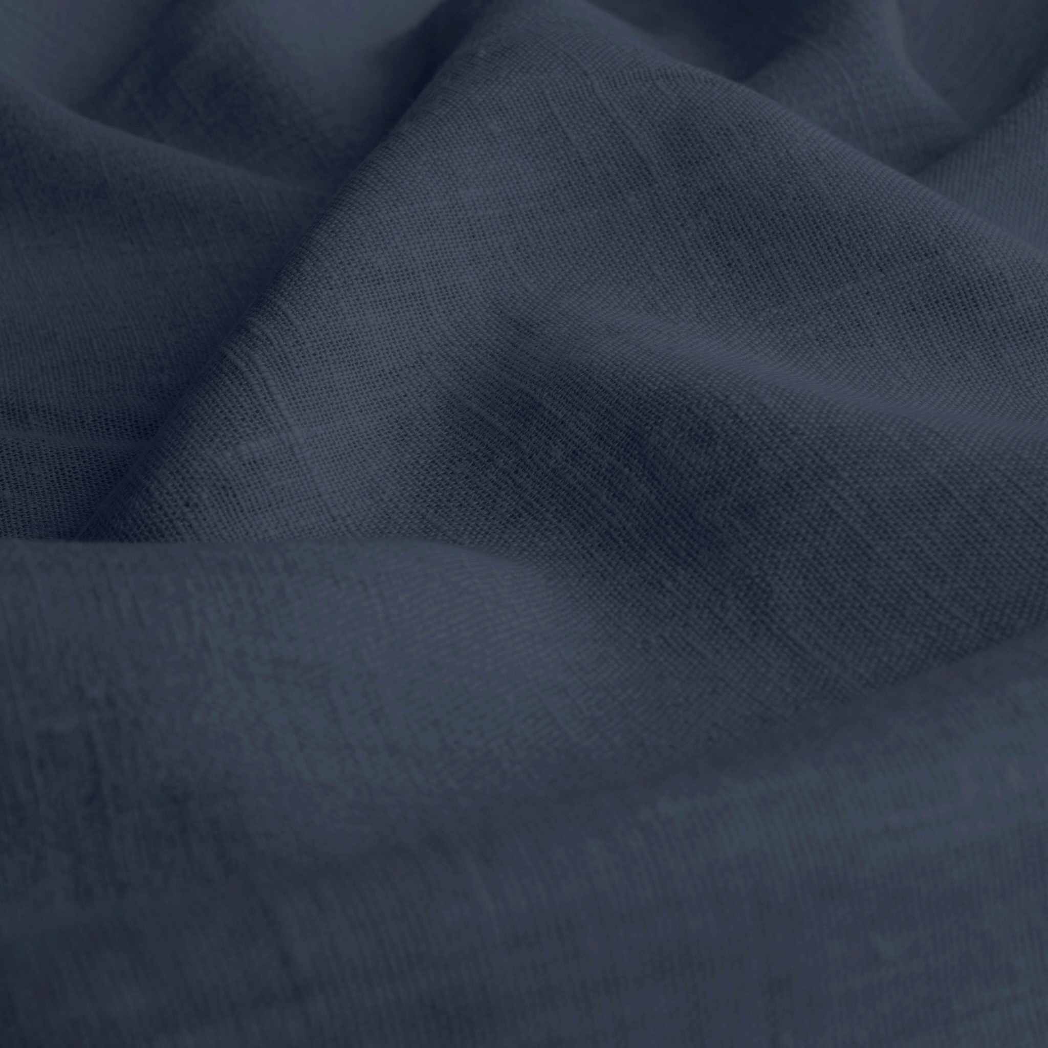 Dark Blue Linen fabric - pre-washed 100% linen curtain fabric. Bianco Navy by Ada & Ina.