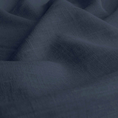 Dark Blue Linen fabric - pre-washed 100% linen curtain fabric. Bianco Navy by Ada & Ina.