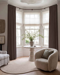Bea Dark Chocolate - Linen Curtains