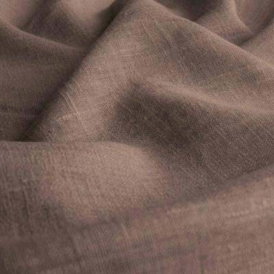Dark Brown Linen fabric - pre-washed 100% linen curtain fabric. Bianco Cocoa by Ada & Ina.